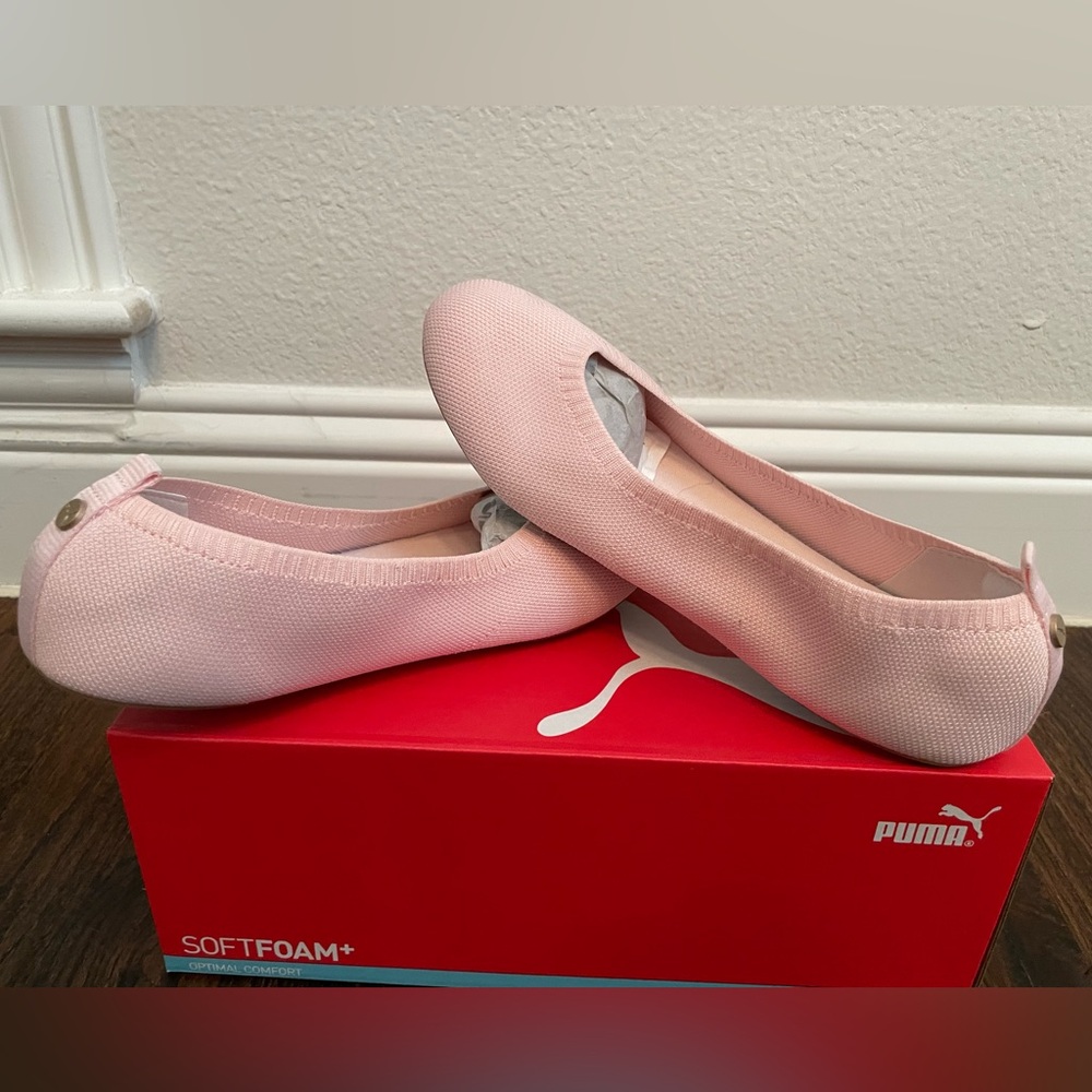 Puma Iliana Ballerina Slip On Shoes Size 7.5 frosty pink/puma gold